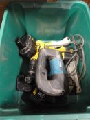 Box Containing Makita 4340CT Jigsaw and Cordless T