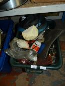 Mixed Box Containing Straps, Blow Lamps, Engine Pu