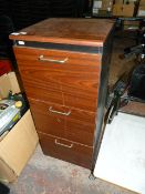 Sapelli Mahogany Three Drawer Filing Cabinet