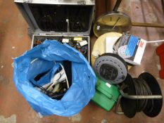 Assorted Hand Tools, Extension Leads, Cable, etc.