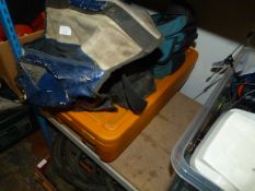 Two Assorted Tool Bags and an Insulated Food Conta