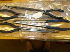 Four Bluepoint Long Handle Long Nose Pliers
