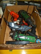 Box Containing Assorted Power Tools, Soldering Iro