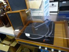 Stereo Sound Minstrel Teak Record Player with Spea