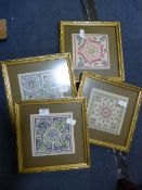 Set of Four Gilt Framed Needlework Pictures