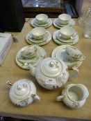 Japanese Kutani 21 Piece Tea Set with Geisha Girl