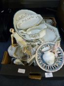 Box Containing Dinnerware, Glassware, Ornaments, e
