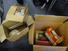 Two Boxes of Playmobil Figures, Cart and Accessori