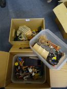 Two Boxes of Playmobil Figures and Accessories; Co