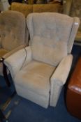 Light Brown Upholstered Electric Reclining Armchai