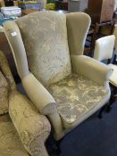 Green Vela Floral Upholstered Highback Dining Chai