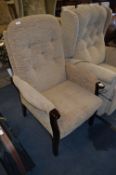 Brown Upholstered Highback Armchair