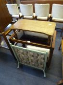 Folding Tea Trolley, Oak Bed Table and Fire Screen