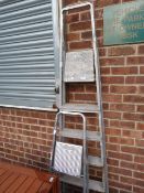 Pair of Five Tread Aluminium Platform Steps and a