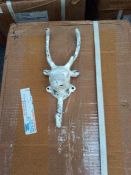 Box Containing 15 Cast Iron Deer Hooks