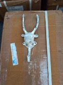 Box Containing 15 Cast Iron Deer Hooks