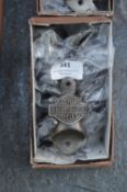 Box Containing Eleven Harley Davidson Cast Iron Bo