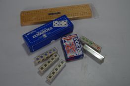 Dominoes, Pack of Cards, Poker Dice and a Ruddles