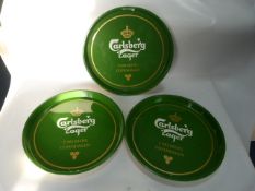 Three Carlsberg Lager Serving Trays