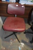 Maroon Typist's Swivel Chair