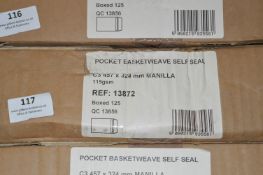 *Box of Self Seal Basket Weave Pocket Envelopes C3
