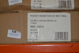 *Box of Self Seal Basket Weave Pocket Envelopes C3