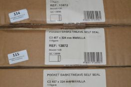 *Box of Self Seal Basket Weave Pocket Envelopes C3