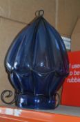 *Four Blue Glass Pendant Light Fittings