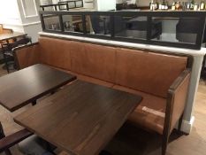 1 x Leather Upholstered Rectangular Freestanding Booth Style 3 And A Half Seater Sofa - 2.5 Metres
