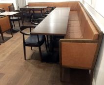 1 x Large Leather Upholstered Rectangular Freestanding L-Shaped Booth Style Seating - Dimensions: