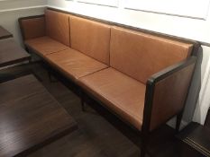1 x Leather Upholstered Rectangular Freestanding Booth Style 3 And A Half Seater Sofa - 2.8 Metres