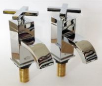 1 x Vogue Series 6 Crosshead Basin Taps - Vogue Bathrooms Platinum Brassware Collection -