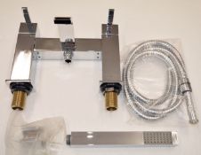 1 x Vogue Series 1 Bath Shower Mixer With Handset in Chrome - Modern Bath Mixer Tap in Bright Chrome