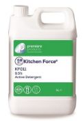 40 x Kitchen Force 5 Litre General Purpose Washing Up Liquid - Premiere Products - 9.5% Active Deter