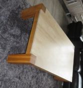 1 x Contemporary Oak and Travertine Coffee Table - CL175 - Location: Altrincham WA14 - NO VAT ON THE
