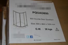 1 x Double Door Quadrant Shower Enclosure - 800x800x1850mm - Unused Stock - CL190 - Ref BOLT007 -