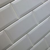 8 x Boxes of Blanco Biselado Brillo Metro White Bevelled Brick Wall Tiles - Size 10 x 20 cms -