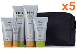 5 x HIM Intelligent Grooming Solutions 5 Piece Face & Shave Essentials Packs with Toiletry Bags - Wo