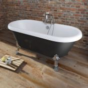 1 x Shakespeare Roll Top Freestanding Bath - High Quality Acrylic Finish in Black and White -