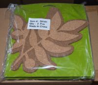 96 x Plaid Cork Stamp Leaf Cluster Packs - Includes 4 Boxes of 24 - Natural Cork - Approx Size of