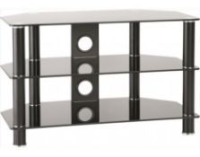 1 x Classik 800mm Black Glass TV Stand for TVs up to 37