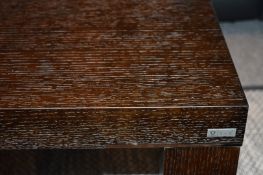 1 x Contemporary Wenge Wood Coffee Table With Chrome Detail - 60x60cm - Good Preowned Condition - CL