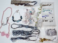 200 x Assorted Pieces Of Costume Jewellery & Fashion Accessories - Necklaces, Rings, Headbands and