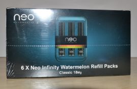 108 x Neo E-Cigarettes Neo Infinity Watermelon Refill Packs - New & Sealed Stock - CL185 - Ref: