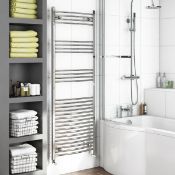 1 x Curved Heated Towel Rail Radiator (TW11) - Unused Sealed Stock - Size: 1650 x 600mm - CL190 -