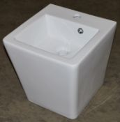 1 x Montreal Wall Hung Basin - Beautiful Angular Shape and Tapered Design - H40 x W37 x D40 cms -