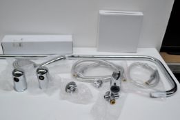1 x Square Head Shower With Handset And Thermostatic Bar Valve - BS904A - Ref: DSY108 - Unused Stock
