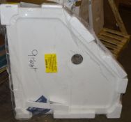 1 x Pentagon Stone Shower Tray - 900x900mm -  Unused Stock - CL190 - Ref BOLT056 - Location:
