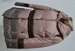 1 x Steilmann Kirsten Size 12 Womens Quilted Pink / Brown / Taupe Coat / Jacket - CL210 - Ref SC1043