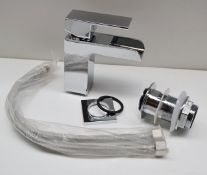 1 x Cascade Basin Mixer Tap With Spring Waste – Used Commercial Sample In Good Condition –